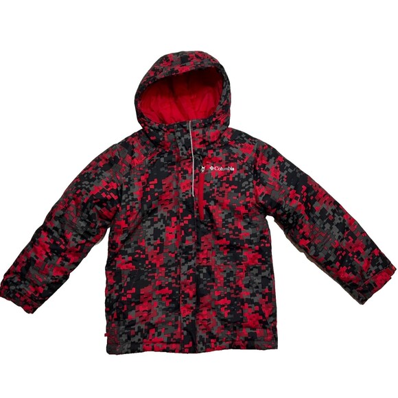 Columbia Lightning Lift Kids' Jacket Boys size Small 8 Red Minecraft Black - Picture 11 of 11
